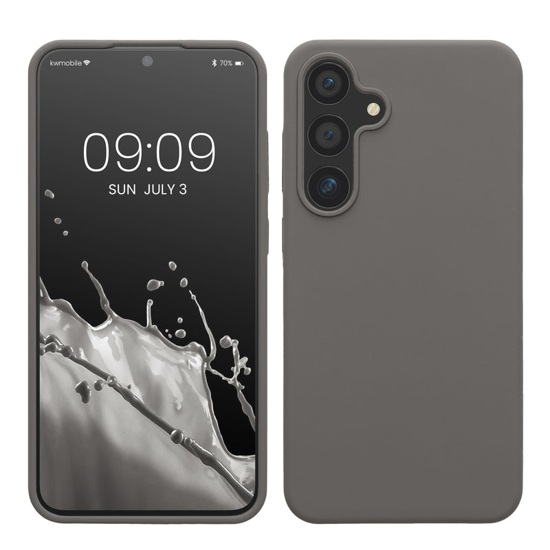 kwmobile Handyhülle für Samsung Galaxy S24 Plus Hülle - Case Silikon - Kabelloses Laden - Schutzhülle Cover in Stone Dust Stone Dust  
