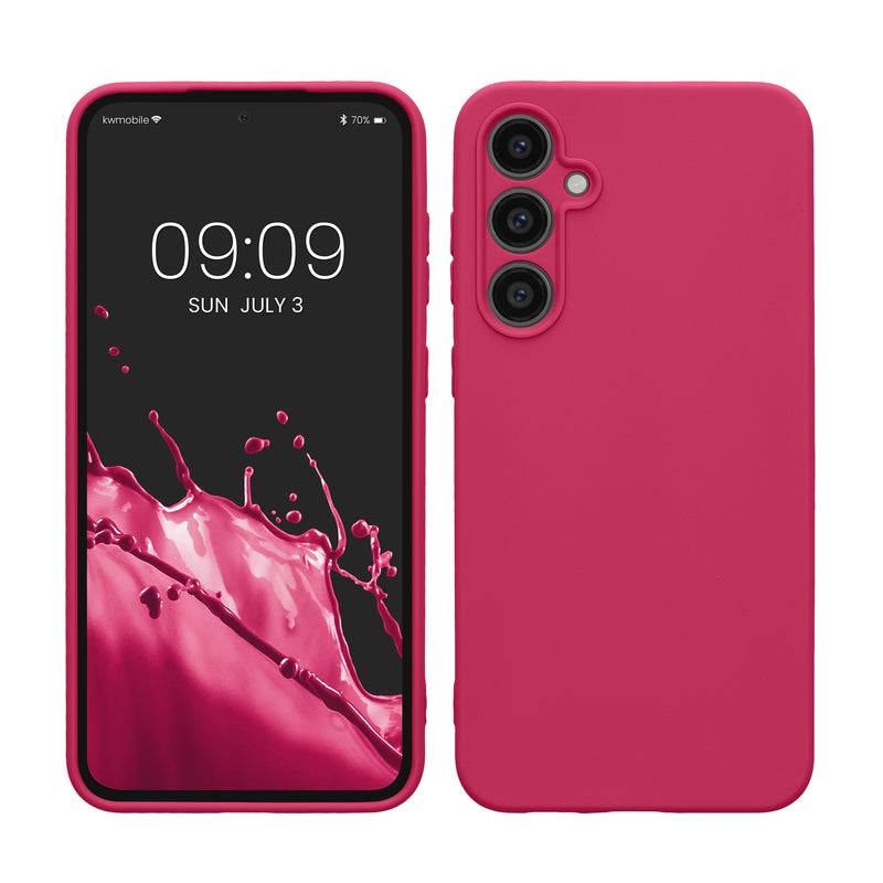 kwmobile Handyhülle für Samsung Galaxy S23 FE Hülle - TPU Case - Kabelloses Laden - Schutzhülle Cover in Neon Pink Neon Pink  
