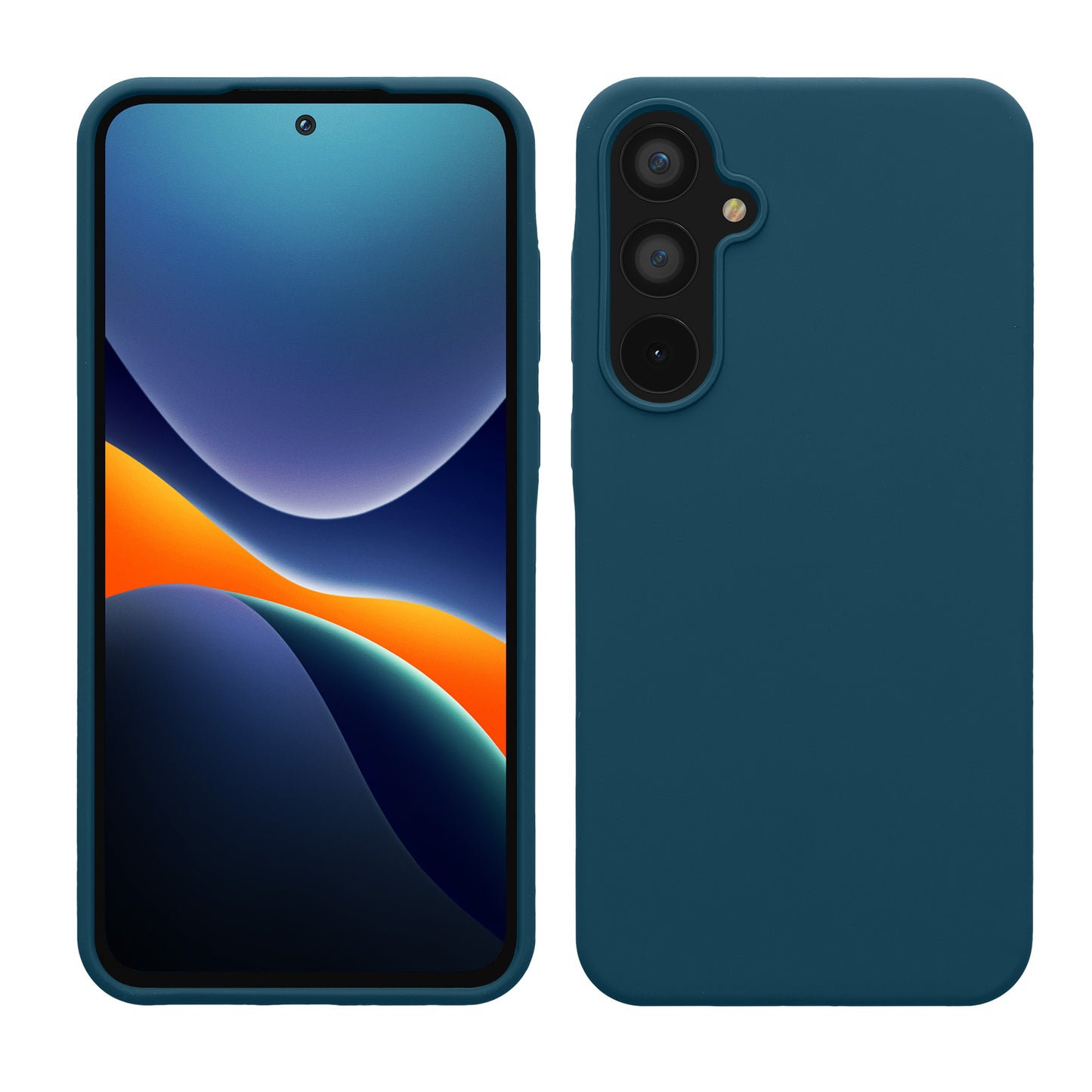 kwmobile Handyhülle für Samsung Galaxy A55 5G Hülle - Case Silikon - Kabelloses Laden - Schutzhülle Cover in Petrol matt Petrol matt  
