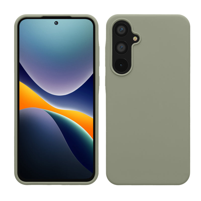 kwmobile Handyhülle für Samsung Galaxy A55 5G Hülle - Case Silikon - Kabelloses Laden - Schutzhülle Cover in Graugrün Graugrün  