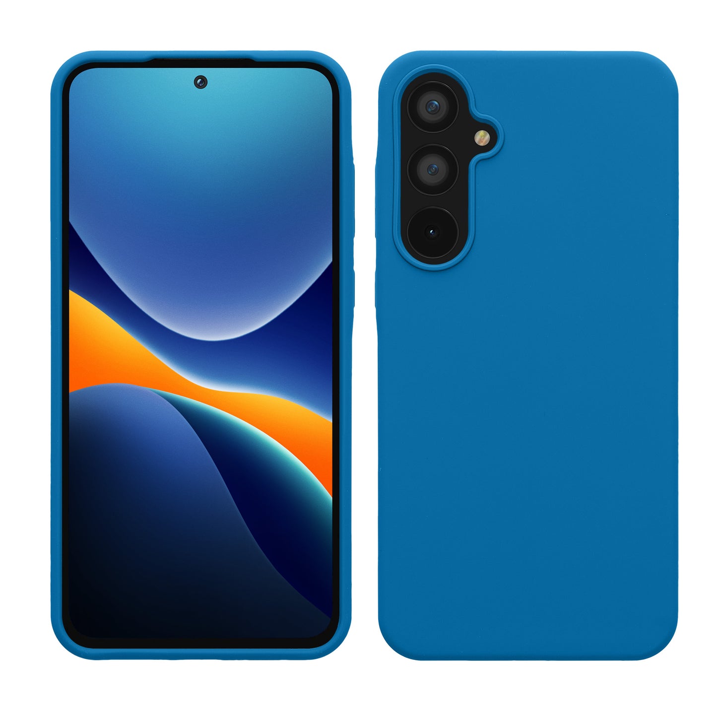 kwmobile Handyhülle für Samsung Galaxy A55 5G Hülle - Case Silikon - Kabelloses Laden - Schutzhülle Cover in Karibikblau Karibikblau  