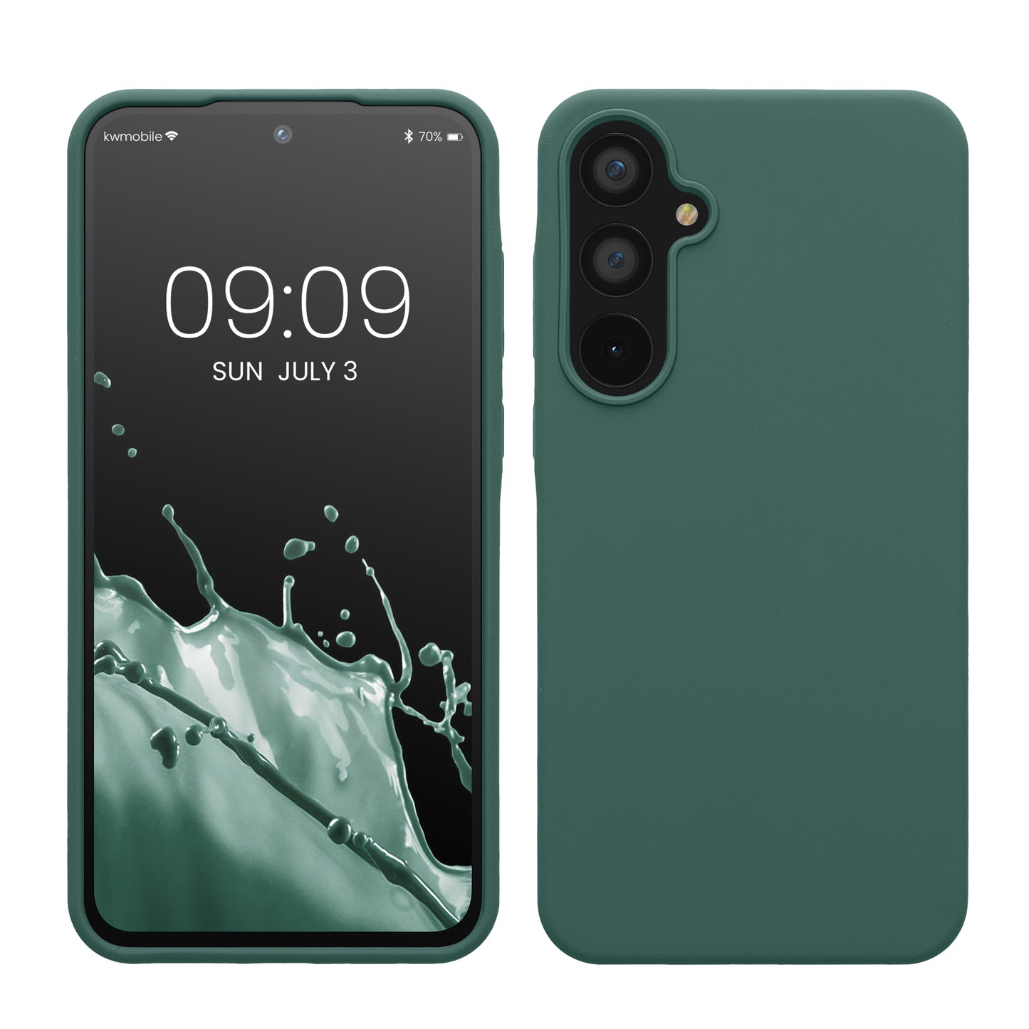 kwmobile Handyhülle für Samsung Galaxy A55 5G Hülle - Case Silikon - Kabelloses Laden - Schutzhülle Cover in Tannengrün Tannengrün  