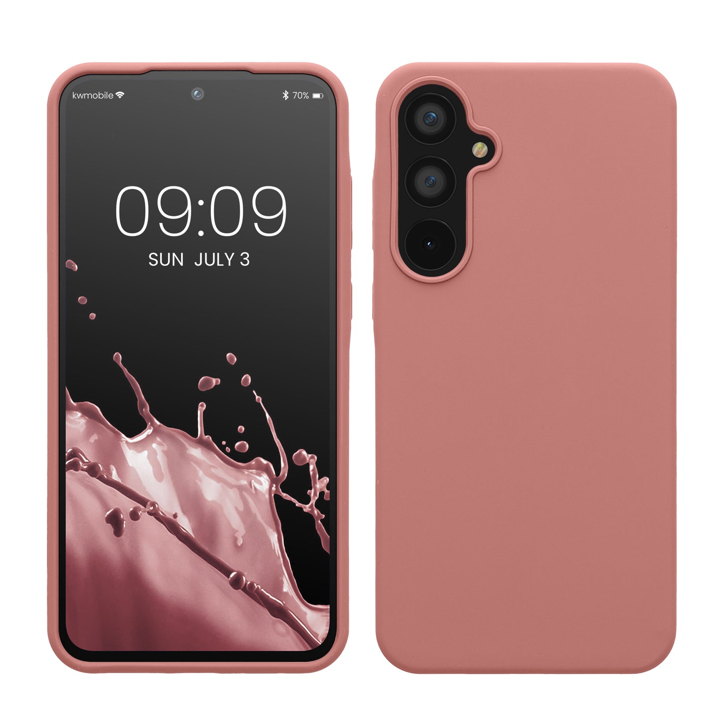 kwmobile Handyhülle für Samsung Galaxy A55 5G Hülle - Case Silikon - Kabelloses Laden - Schutzhülle Cover in Winter Rose Winter Rose  