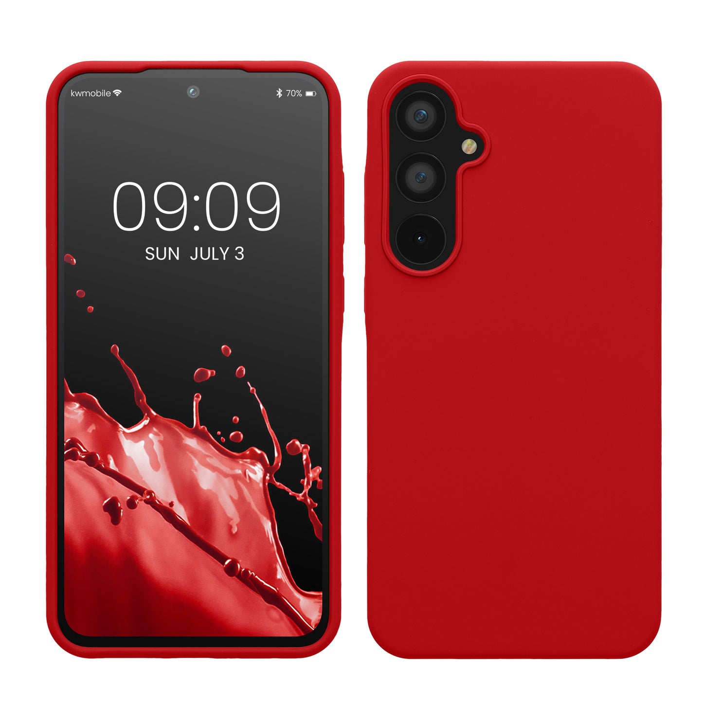 kwmobile Handyhülle für Samsung Galaxy A55 5G Hülle - Case Silikon - Kabelloses Laden - Schutzhülle Cover in Klassisch Rot Klassisch Rot  