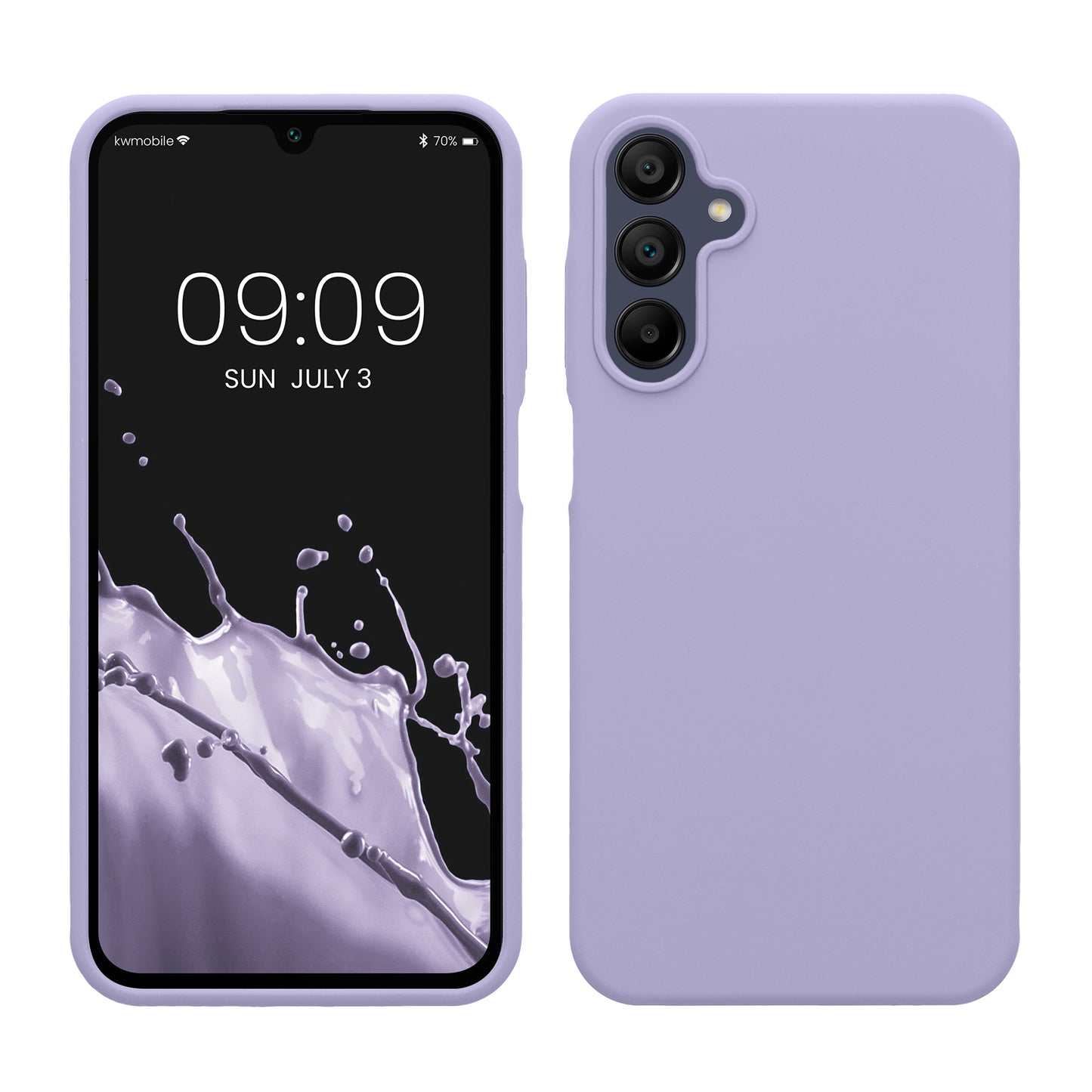 kwmobile Handyhülle für Samsung Galaxy A15 5G Hülle - Case Silikon - Kabelloses Laden - Schutzhülle Cover in Lavendel Lavendel  
