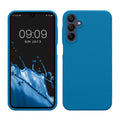 kwmobile Handyhülle für Samsung Galaxy A15 5G Hülle - Case Silikon - Kabelloses Laden - Schutzhülle Cover in Karibikblau Karibikblau  