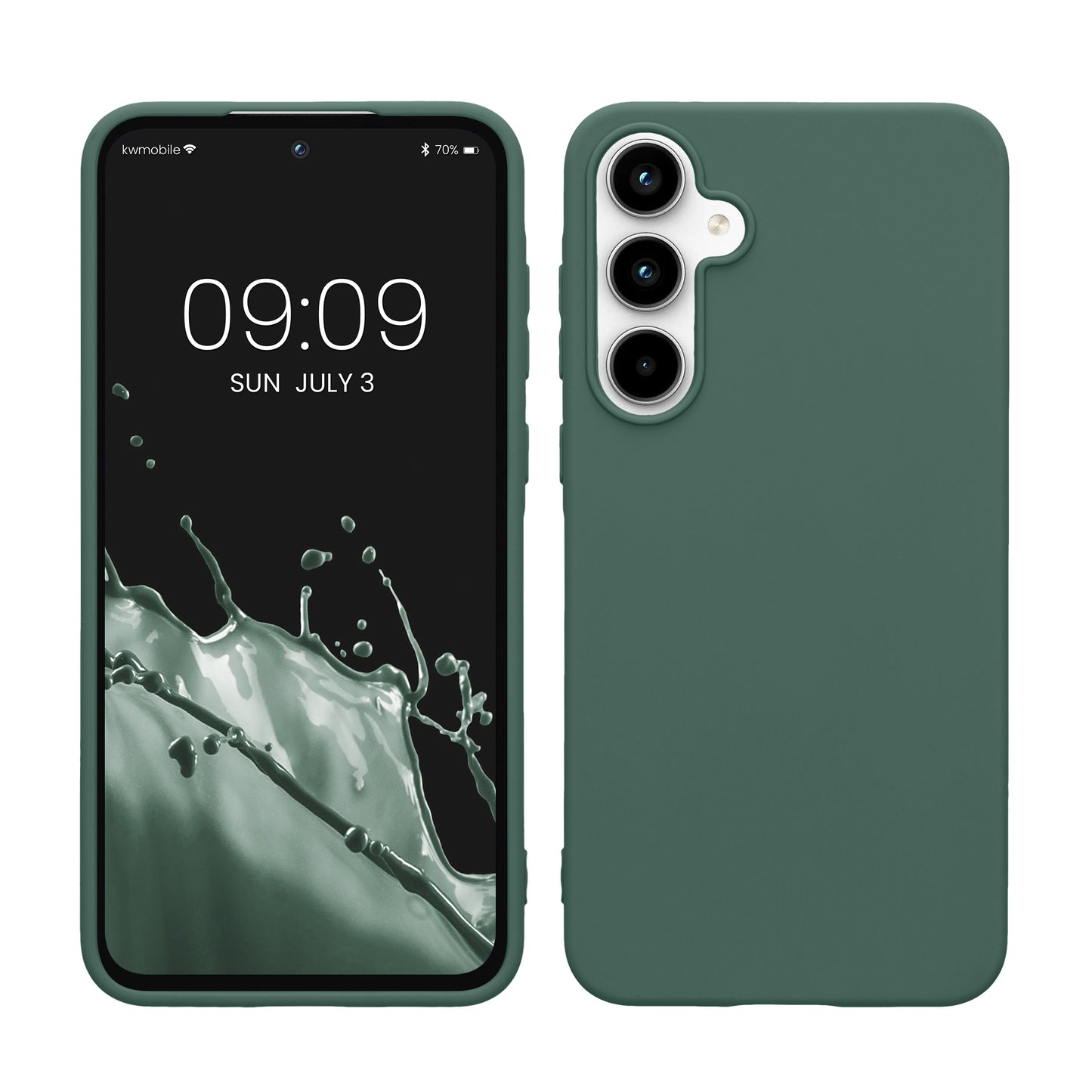 kwmobile Handyhülle für Samsung Galaxy A55 5G Hülle - TPU Case - Kabelloses Laden - Schutzhülle Cover in Tannengrün Tannengrün  