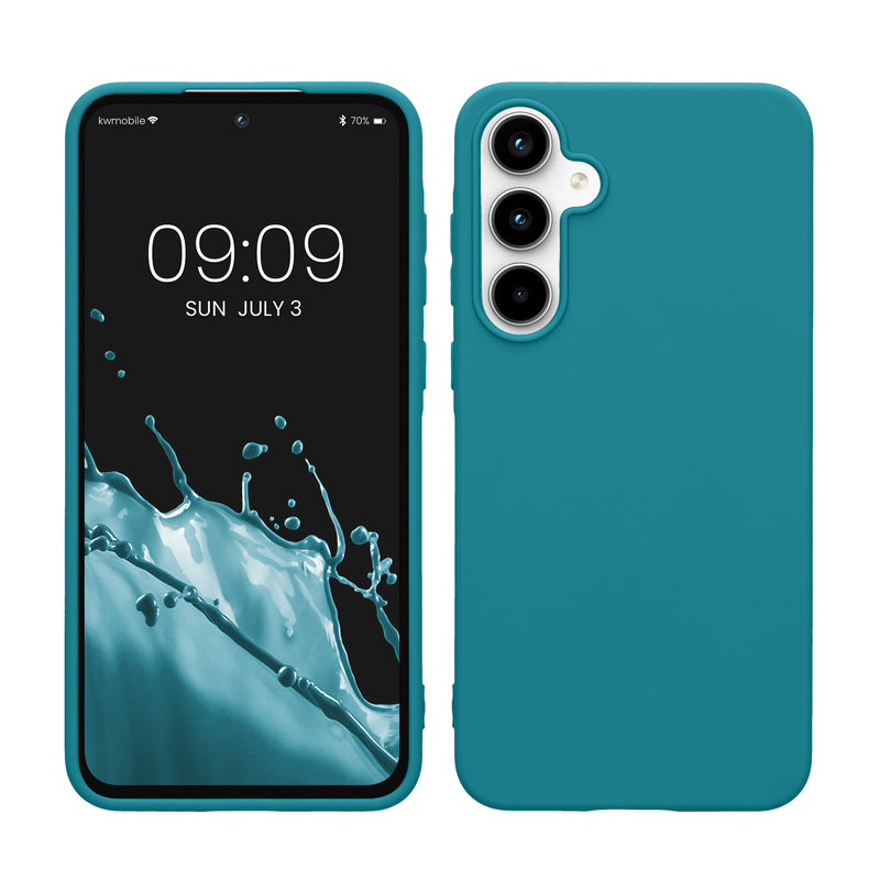 kwmobile Handyhülle für Samsung Galaxy A55 5G Hülle - TPU Case - Kabelloses Laden - Schutzhülle Cover in Petrol Petrol  