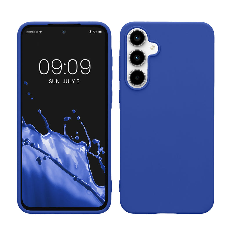 kwmobile Handyhülle für Samsung Galaxy A55 5G Hülle - TPU Case - Kabelloses Laden - Schutzhülle Cover in Baltik Blau Baltik Blau  