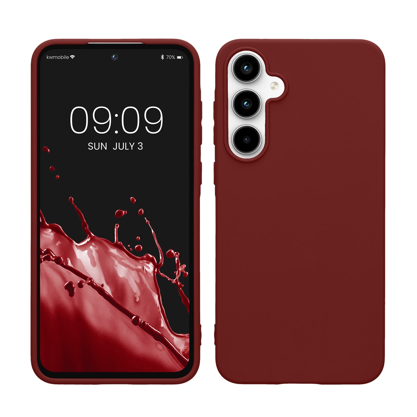 kwmobile Handyhülle für Samsung Galaxy A55 5G Hülle - TPU Case - Kabelloses Laden - Schutzhülle Cover in Tawny Red Tawny Red  