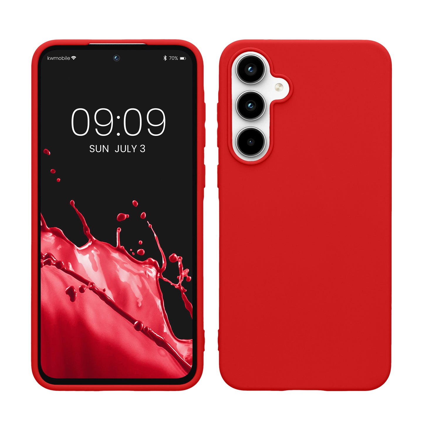 kwmobile Handyhülle für Samsung Galaxy A55 5G Hülle - TPU Case - Kabelloses Laden - Schutzhülle Cover in Klassisch Rot Klassisch Rot  