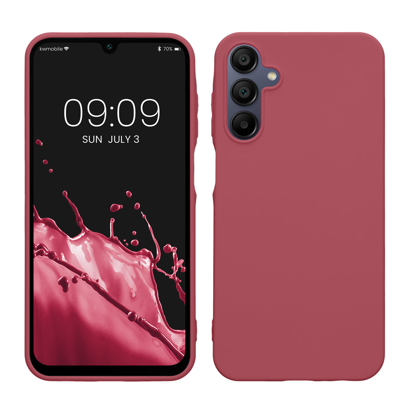 kwmobile Handyhülle für Samsung Galaxy A15 5G Hülle - TPU Case - Kabelloses Laden - Schutzhülle Cover in Dark Rose Dark Rose  