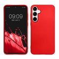 kwmobile Handyhülle für Samsung Galaxy A55 5G Hülle - Silikon Case metallisch schimmernd - Schutzhülle Cover - Metallic Dunkelrot Metallic Dunkelrot  