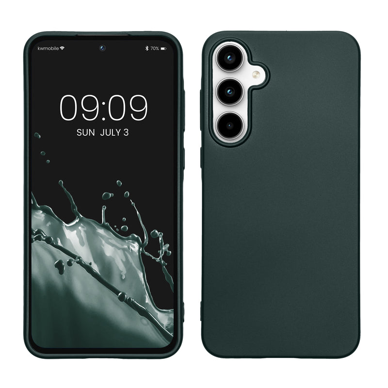 kwmobile Handyhülle für Samsung Galaxy A55 5G Hülle - Silikon Case metallisch schimmernd - Schutzhülle Cover - Metallic Petrol Metallic Petrol  