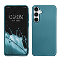kwmobile Handyhülle für Samsung Galaxy A55 5G Hülle - Silikon Case metallisch schimmernd - Schutzhülle Cover - Metallic Karibikblau Metallic Karibikblau  