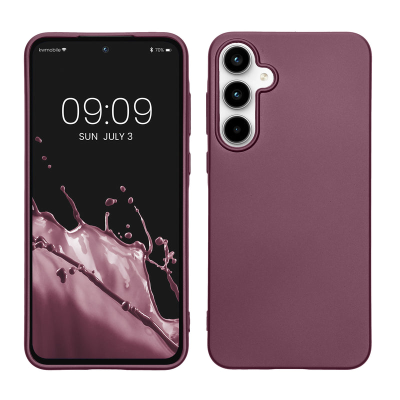 kwmobile Handyhülle für Samsung Galaxy A55 5G Hülle - Silikon Case metallisch schimmernd - Schutzhülle Cover - Metallic Lavendel Metallic Lavendel  