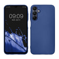 kwmobile Handyhülle für Samsung Galaxy A15 5G Hülle - Silikon Case metallisch schimmernd - Schutzhülle Cover - Metallic Blau Metallic Blau  
