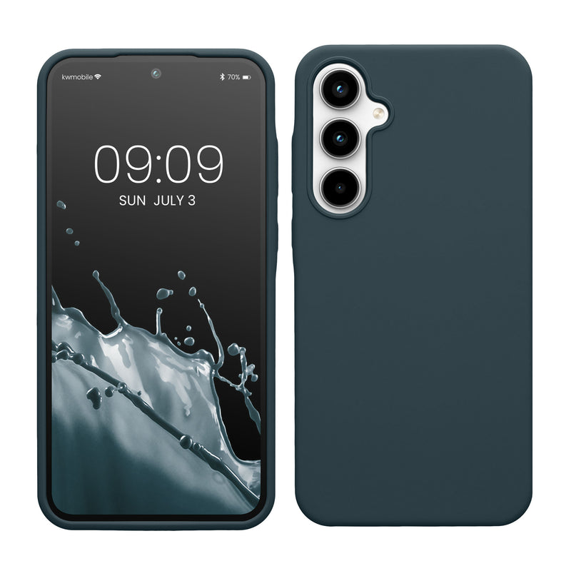 kwmobile Handyhülle für Samsung Galaxy A35 Hülle - Case Silikon - Kabelloses Laden - Schutzhülle Cover in Dunkler Schiefer Dunkler Schiefer  