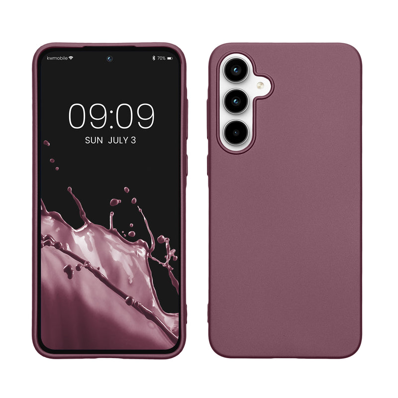 kwmobile Handyhülle für Samsung Galaxy A35 Hülle - Silikon Case metallisch schimmernd - Schutzhülle Cover - Metallic Lavendel Metallic Lavendel  