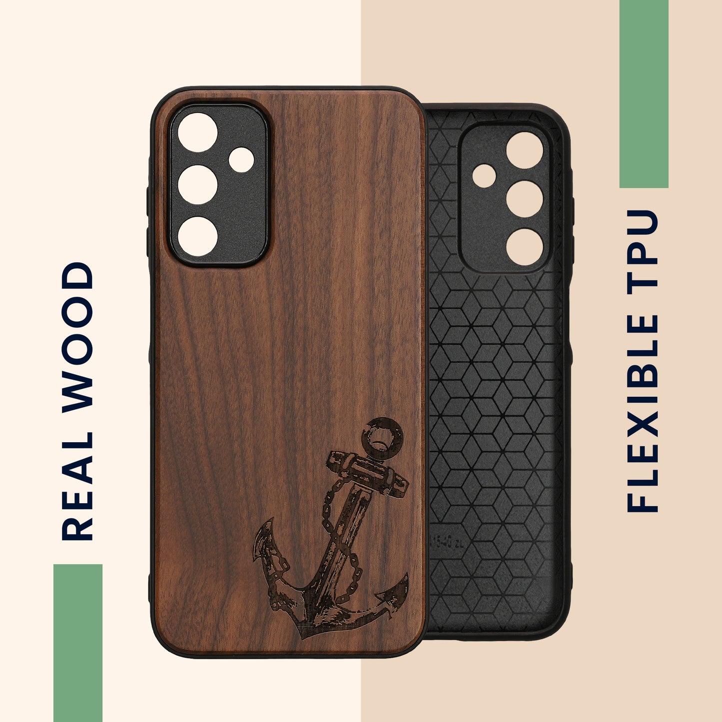 kwmobile Case Compatible with Samsung Galaxy A15 5G Phone Cover TPU Anchor Vintage