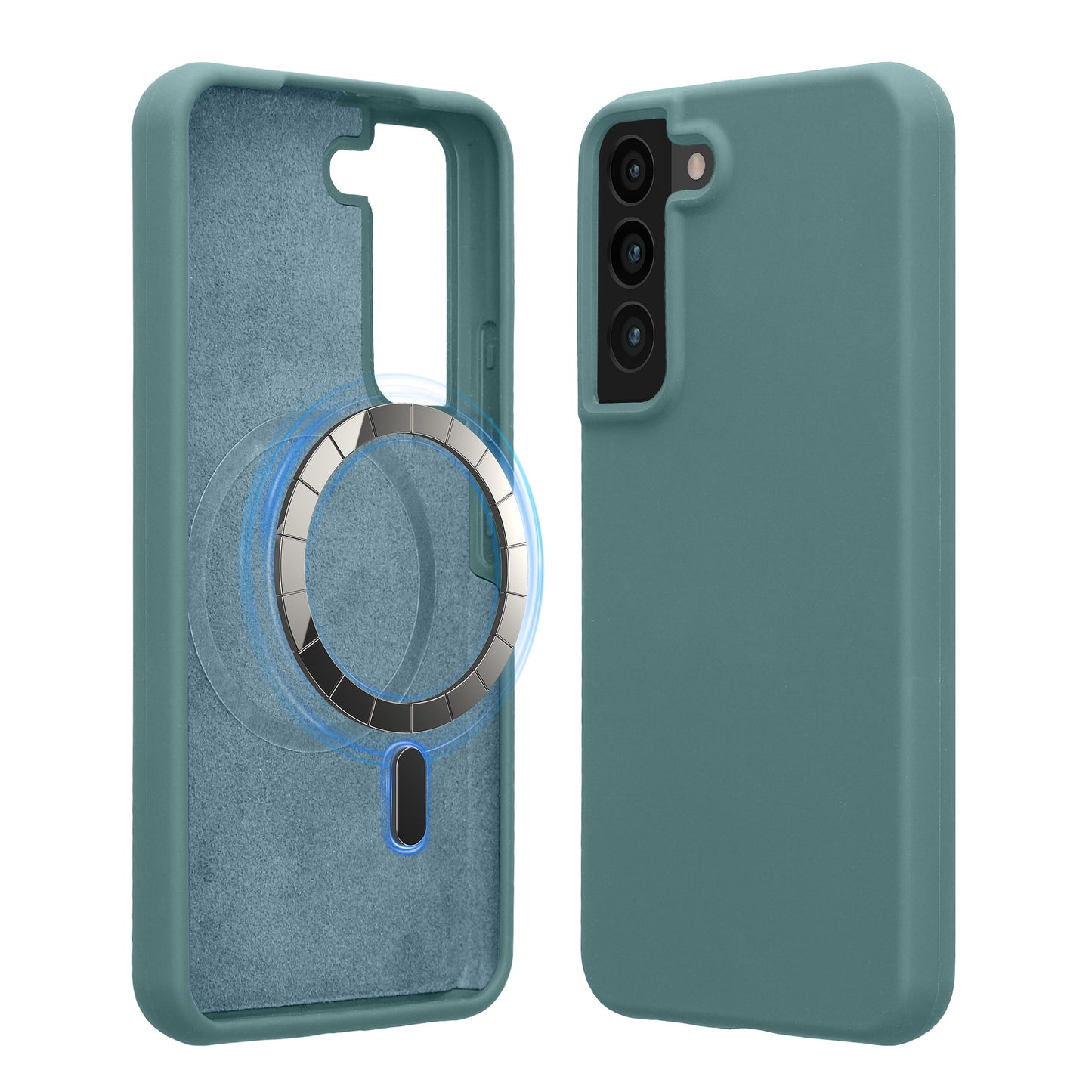 kwmobile Hülle kompatibel mit Samsung Galaxy S22 Plus Hülle - magnetisches Silikon Case kompatibel mit MagSafe - Cover gummiert Arctic Night Arctic Night  