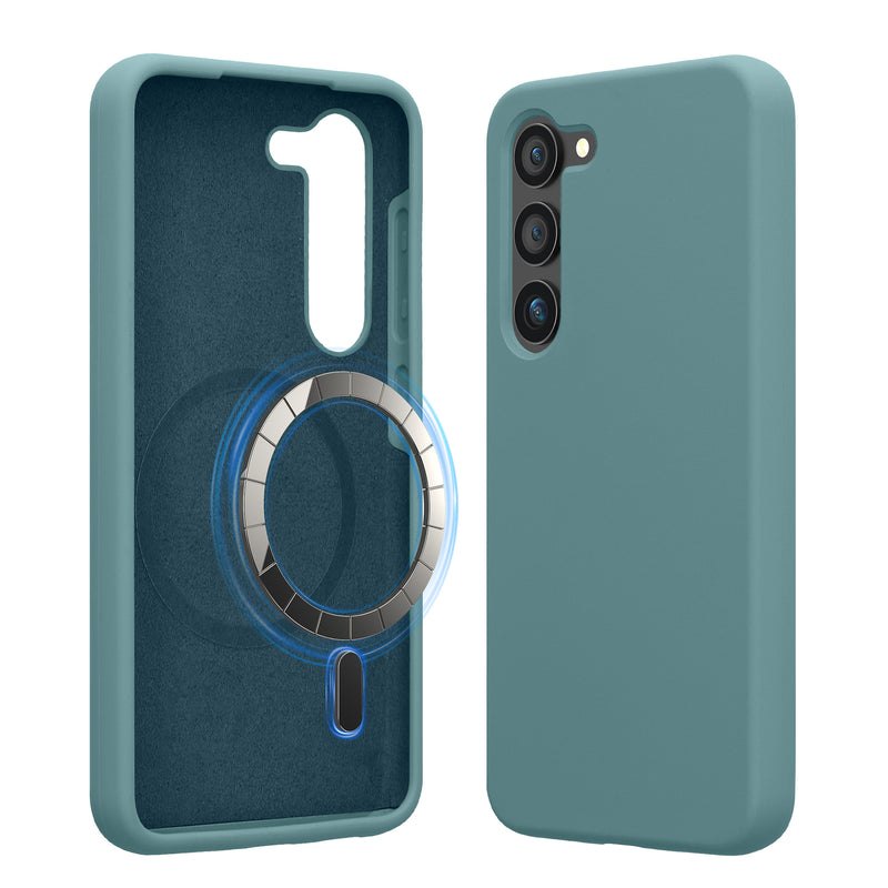 kwmobile Hülle kompatibel mit Samsung Galaxy S23 Hülle - magnetisches Silikon Case kompatibel mit MagSafe - Cover gummiert Arctic Night Arctic Night  