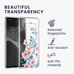 Samsung Galaxy S10 Phone Case + Screen Protector Pink Floral Branch