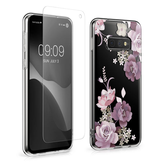Samsung Galaxy S10e Clear Phone Case with Glass Screen Protector