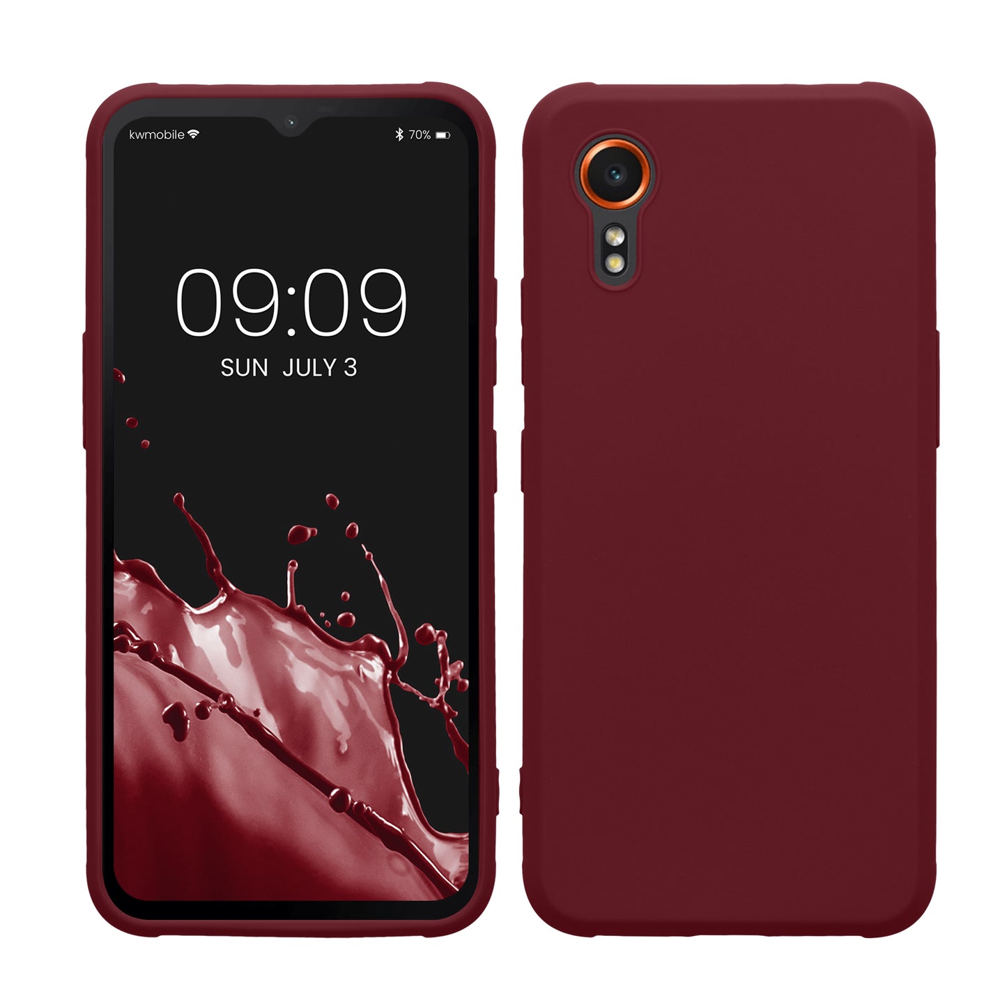 kwmobile Handyhülle für Samsung Galaxy Xcover7 Hülle - TPU Case - Kabelloses Laden - Schutzhülle Cover in Bordeaux Violett Bordeaux Violett  
