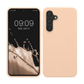 kwmobile Handyhülle für Samsung Galaxy S24 FE Hülle - Case Silikon - Kabelloses Laden - Schutzhülle Cover in Pastell Pfirsich Pastell Pfirsich  