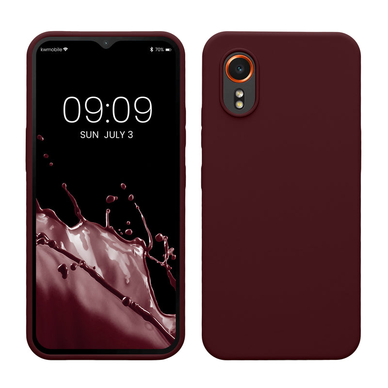 kwmobile Handyhülle für Samsung Galaxy Xcover7 Hülle - Case Silikon - Kabelloses Laden - Schutzhülle Cover in Bordeaux Violett Bordeaux Violett  