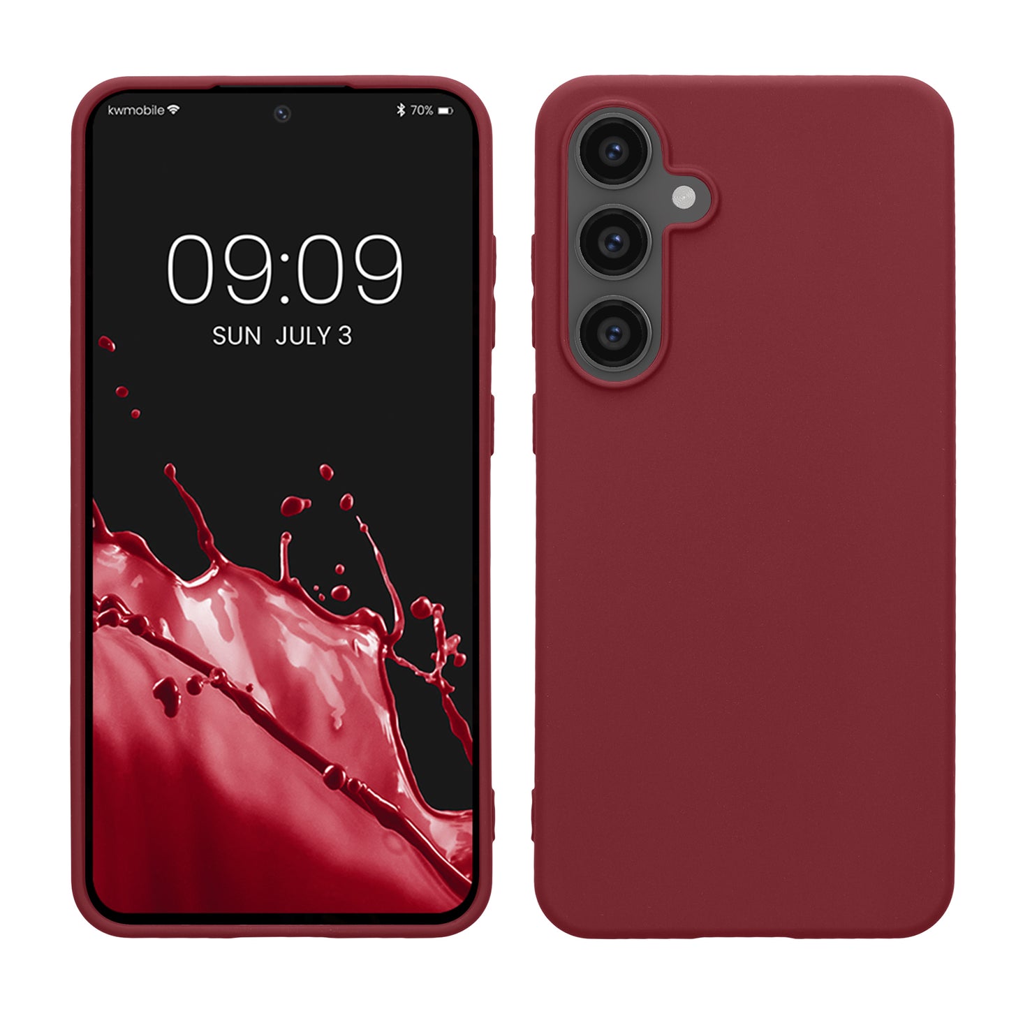kwmobile Handyhülle für Samsung Galaxy S24 FE Hülle - TPU Case - Kabelloses Laden - Schutzhülle Cover in Bordeaux Violett Bordeaux Violett  