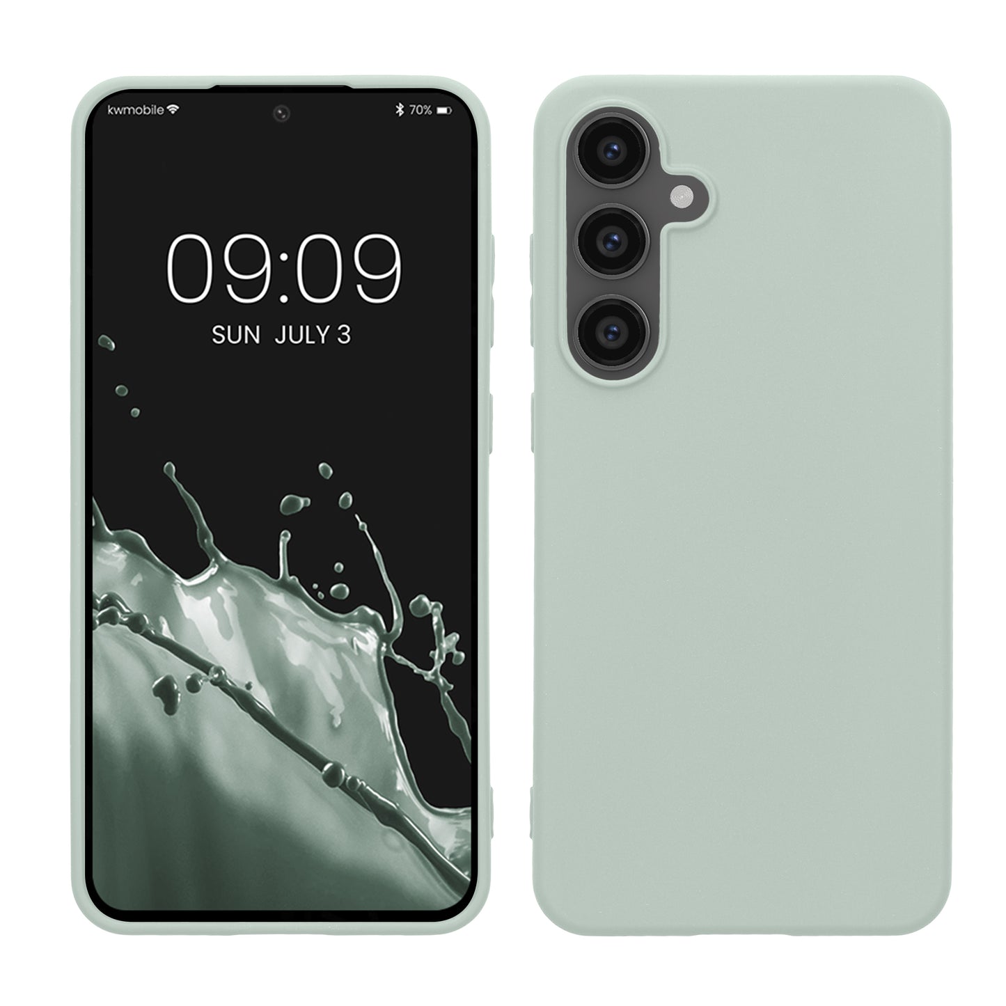 kwmobile Handyhülle für Samsung Galaxy S24 FE Hülle - TPU Case - Kabelloses Laden - Schutzhülle Cover in Cool Mint Cool Mint  