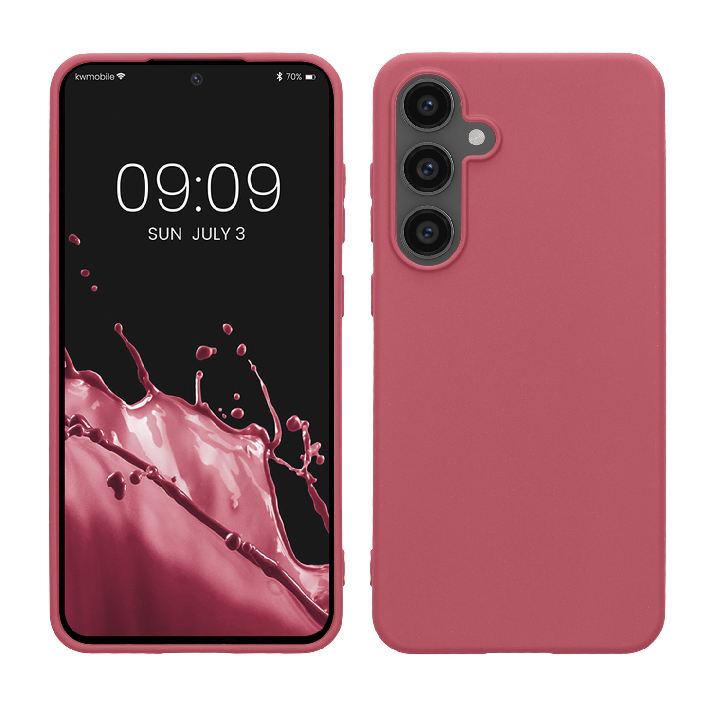 kwmobile Handyhülle für Samsung Galaxy S24 FE Hülle - TPU Case - Kabelloses Laden - Schutzhülle Cover in Dark Rose Dark Rose  