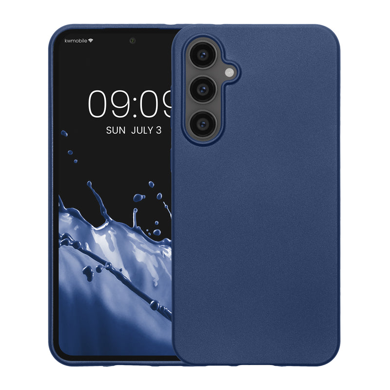 kwmobile Handyhülle für Samsung Galaxy S23 FE Hülle - Silikon Case metallisch schimmernd - Schutzhülle Cover