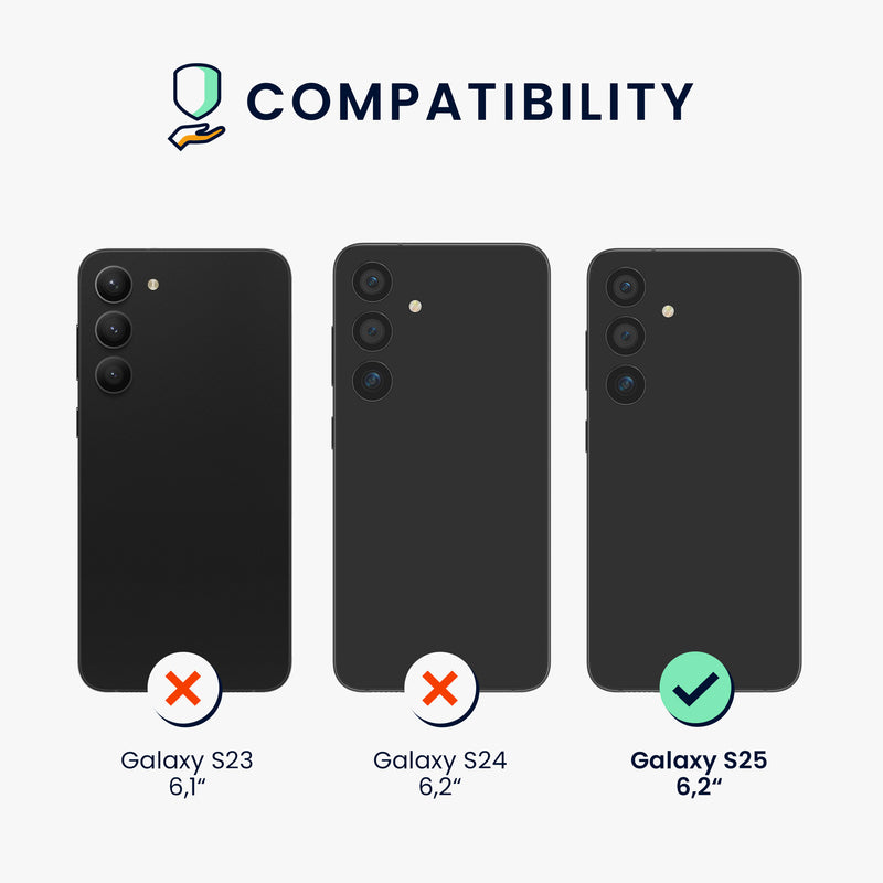 kwmobile Handyhülle für Samsung Galaxy S25 Hülle - Case Silikon - Kabelloses Laden - Schutzhülle Cover