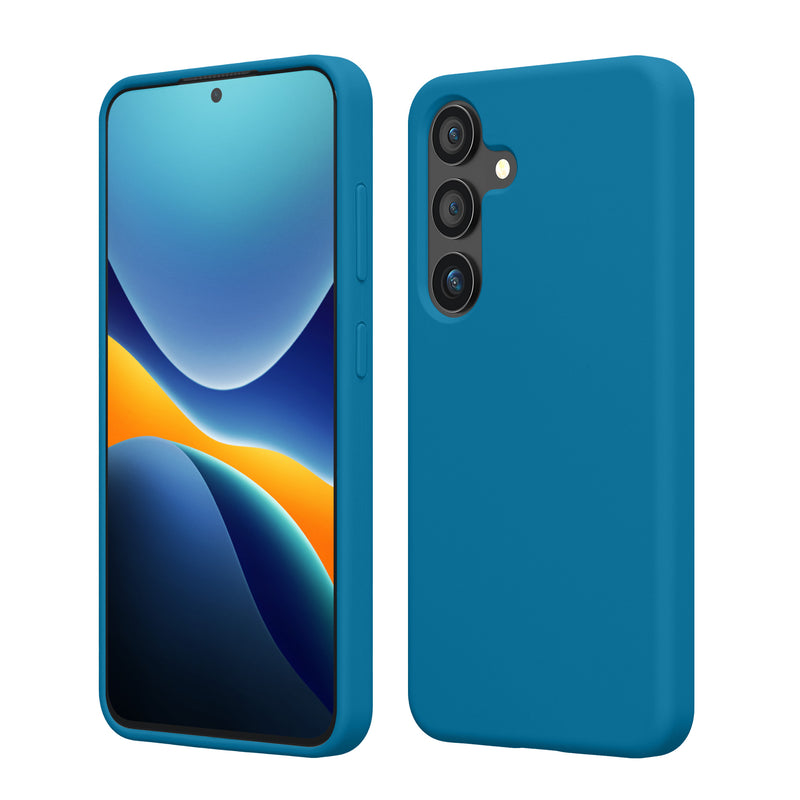 kwmobile Handyhülle für Samsung Galaxy S25 Hülle - Case Silikon - Kabelloses Laden - Schutzhülle Cover in Karibikblau Karibikblau  