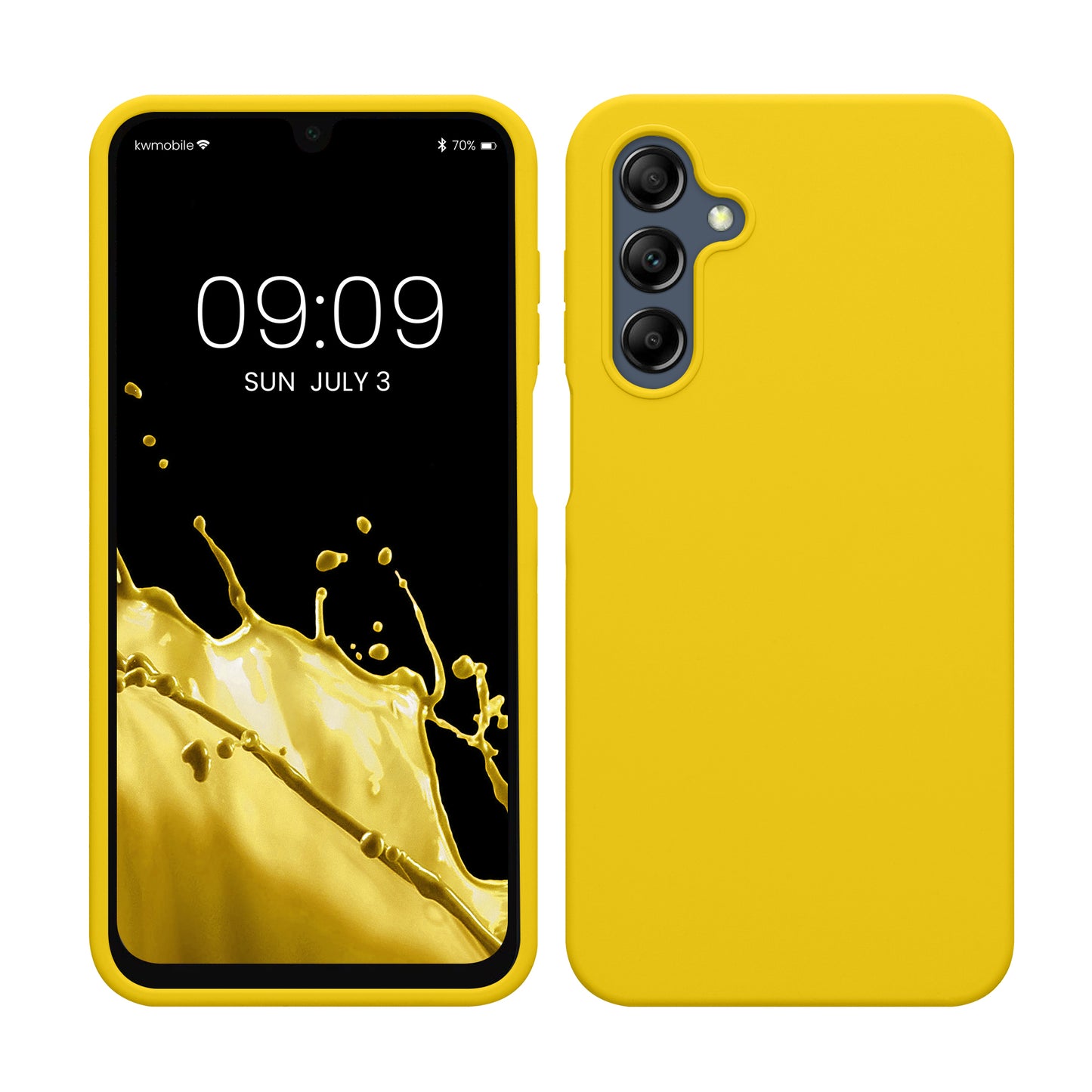 kwmobile Handyhülle für Samsung Galaxy A16 5G Hülle - Case Silikon - Kabelloses Laden - Schutzhülle Cover in Strahlend Gelb Strahlend Gelb  
