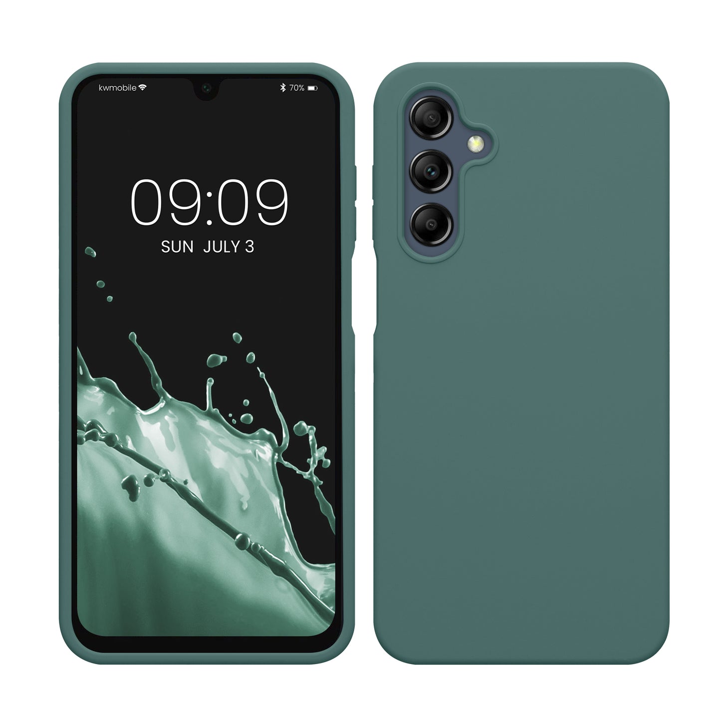 kwmobile Handyhülle für Samsung Galaxy A16 5G Hülle - Case Silikon - Kabelloses Laden - Schutzhülle Cover in Tannengrün Tannengrün  
