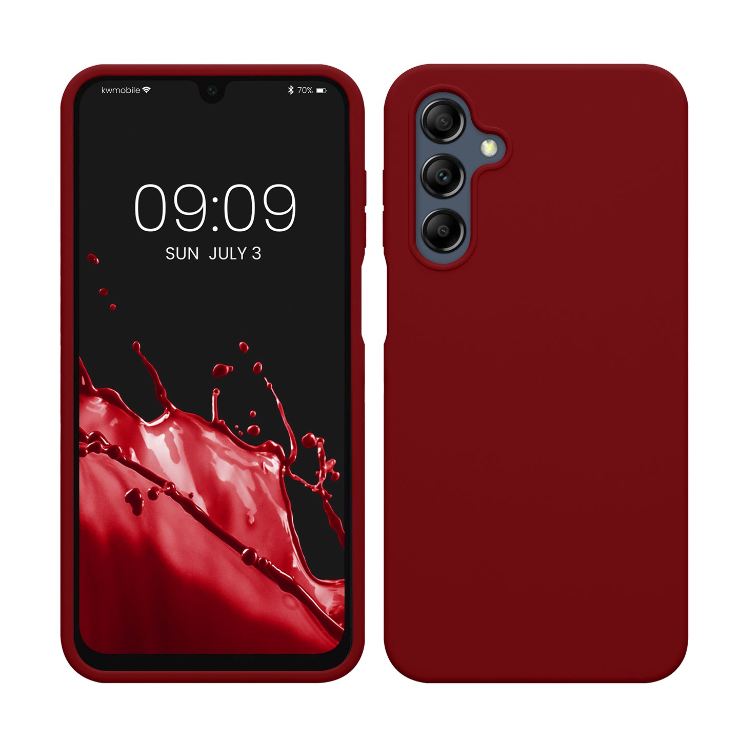 kwmobile Handyhülle für Samsung Galaxy A16 5G Hülle - Case Silikon - Kabelloses Laden - Schutzhülle Cover in Rhabarber Rot Rhabarber Rot  