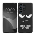 kwmobile Hülle kompatibel mit Samsung Galaxy S25 Ultra - Handyhülle Silikon Case - Don't touch my Phone Weiß Schwarz Weiß  [dsg01]