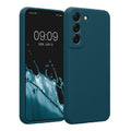 kwmobile Hülle kompatibel mit Samsung Galaxy S22 - Hülle Silikon gummiert - Handyhülle - Handy Case in Petrol matt Petrol matt  