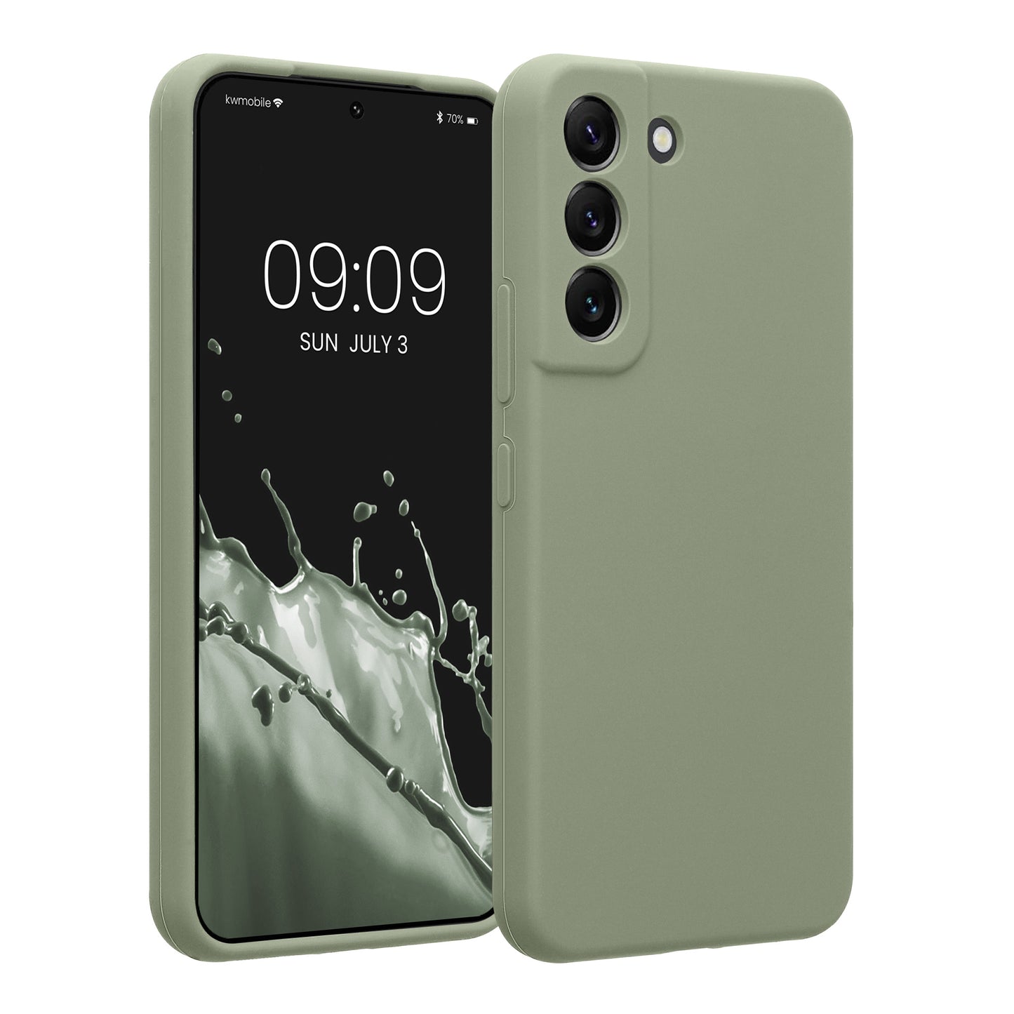 kwmobile Hülle kompatibel mit Samsung Galaxy S22 - Hülle Silikon gummiert - Handyhülle - Handy Case in Graugrün Graugrün  