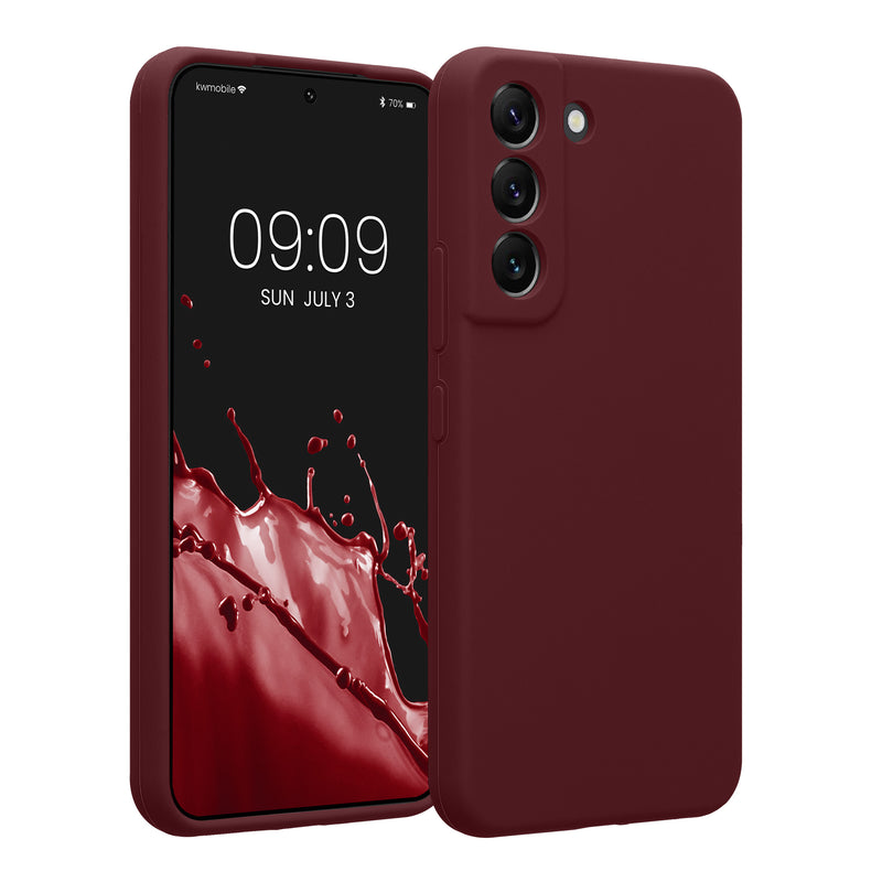 kwmobile Hülle kompatibel mit Samsung Galaxy S22 - Hülle Silikon gummiert - Handyhülle - Handy Case in Bordeaux Violett Bordeaux Violett  