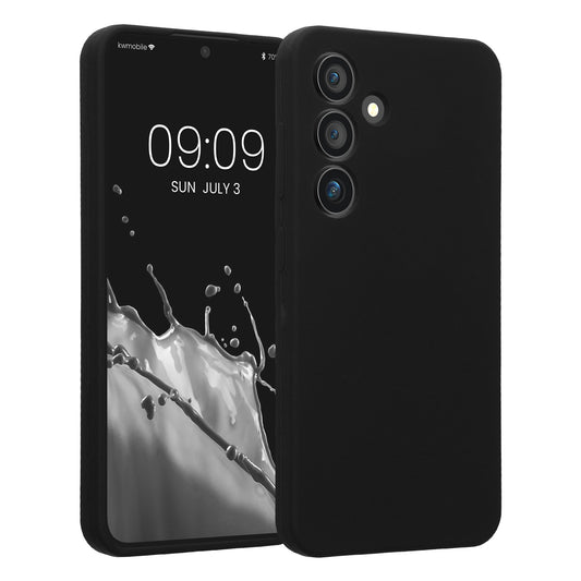 kwmobile Hülle kompatibel mit Samsung Galaxy S24 - Hülle Silikon gummiert - Handyhülle - Handy Case in Schwarz Schwarz  