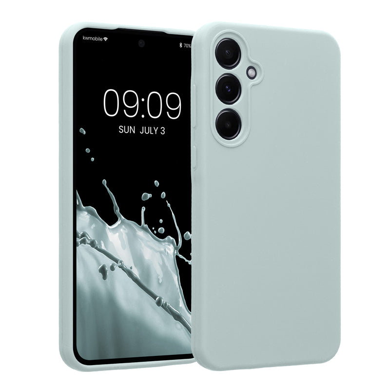 kwmobile Hülle kompatibel mit Samsung Galaxy A55 5G - Hülle Silikon gummiert - Handyhülle - Handy Case in Cool Mint Cool Mint  