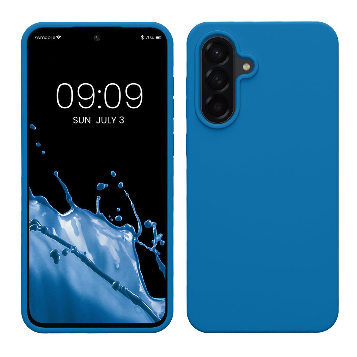 kwmobile Handyhülle für Samsung Galaxy A56 5G Hülle - Case Silikon - Kabelloses Laden - Schutzhülle Cover in Blue Reef Blue Reef