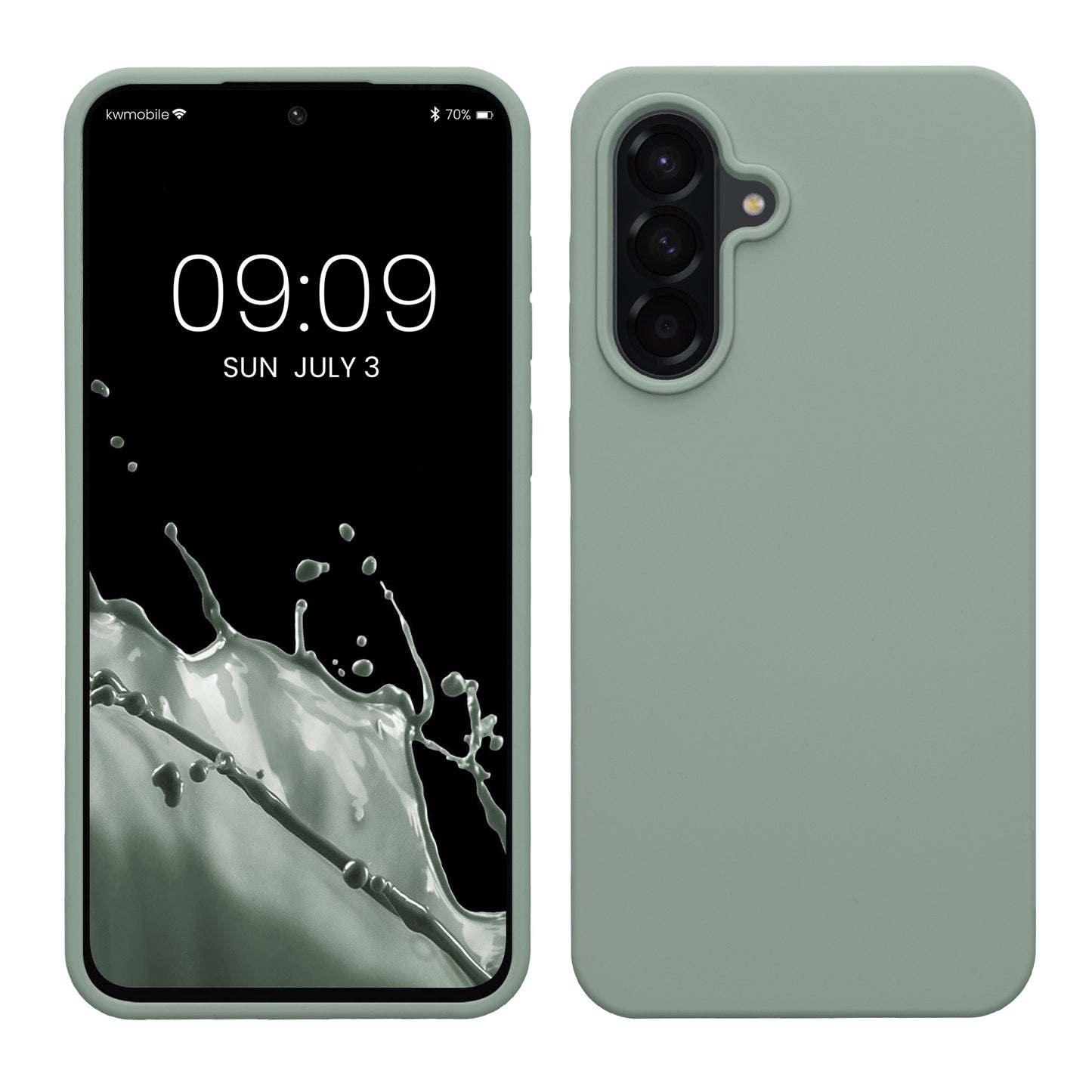 kwmobile Handyhülle für Samsung Galaxy A56 5G Hülle - Case Silikon - Kabelloses Laden - Schutzhülle Cover in Rainwashed Grün Rainwashed Grün