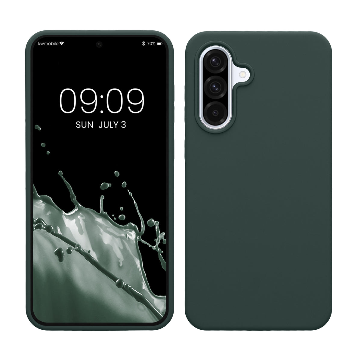 kwmobile Handyhülle für Samsung Galaxy A36 5G Hülle - Case Silikon - Kabelloses Laden - Schutzhülle Cover in Blaugrün Blaugrün