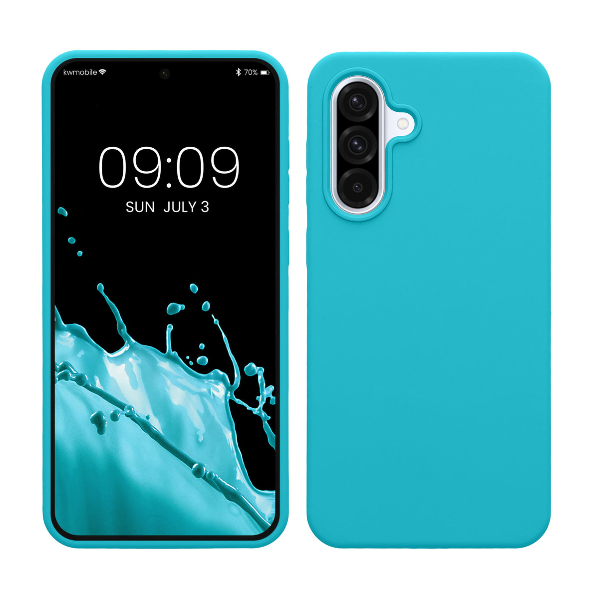 kwmobile Handyhülle für Samsung Galaxy A36 5G Hülle - Case Silikon - Kabelloses Laden - Schutzhülle Cover in Cool Glacier Cool Glacier